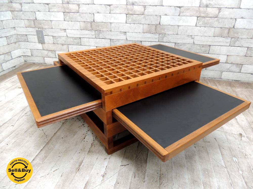 Bellato コーヒーテーブル テトラ Tetra 建築家Bernard Vuarnessonデザイン エクステンショントレー4枚 格子天板 イタリア　中古品 買い取りしました。祖師谷大蔵店 出張買取もお任せ下さい。