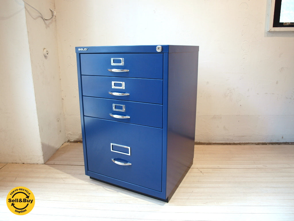 ビスレー BISLEY ベーシック BASIC ファイリング Fシリーズ 1F3 デスクキャビネット オックスフォードブルー 英国製 ★中古品 買い取りしました。下北沢店 出張買取もお任せ下さい。