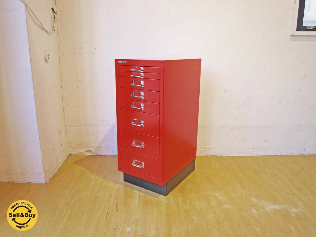 ビスレー BISLEY ベーシック BASIC BA 29/8D 8段 キャビネット レッド A4 アクティブトレー付 英国 Queen’s award A 中古品 買い取りしました。