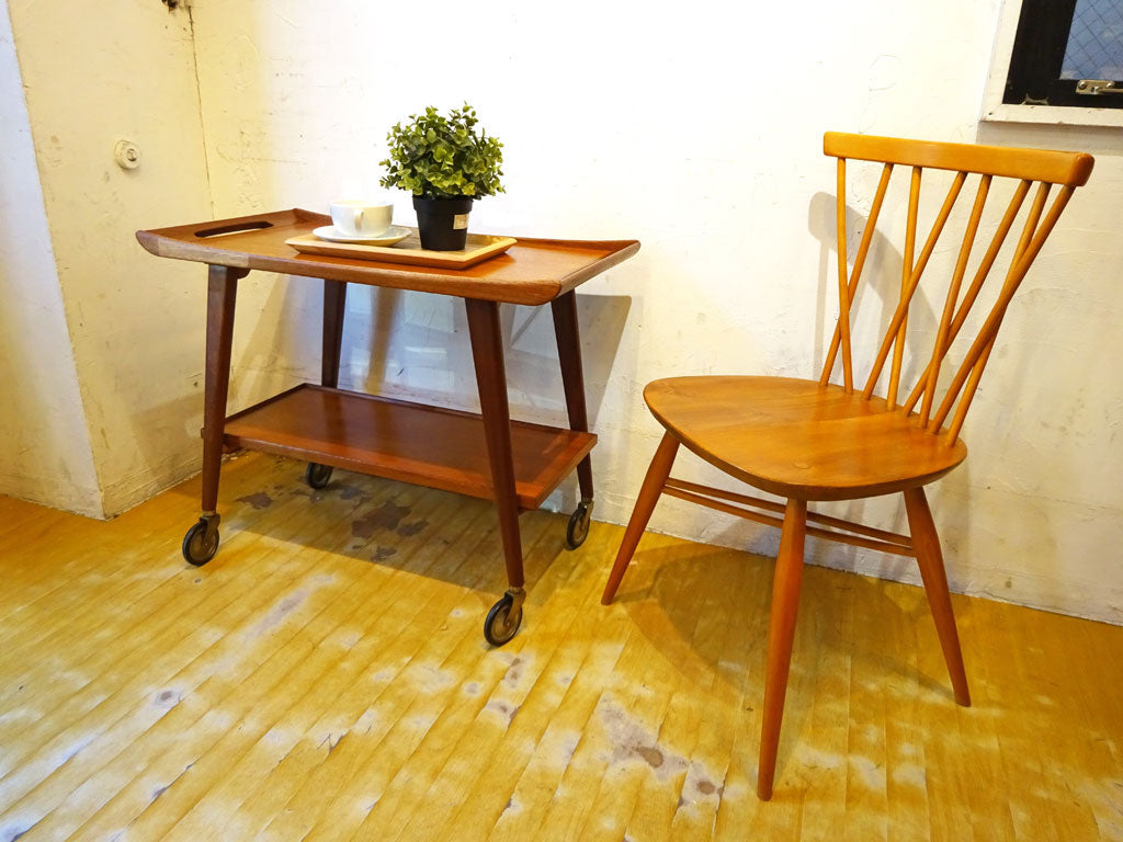 アーコール Ercol クロスバックチェア ＆ ドイツ OPAL MOBEL サービスワゴン～60年代のイギリスとドイツによるエレガントな共演
