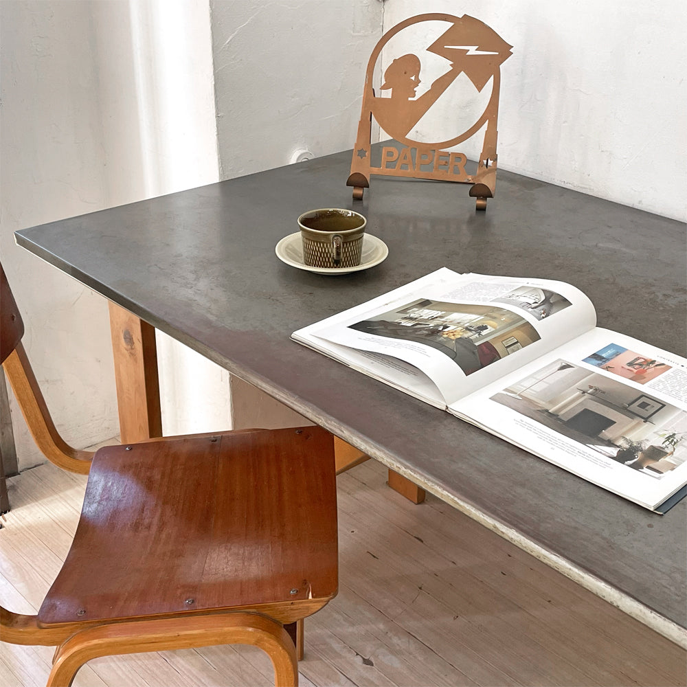 ジンクトップ ウッドベース Zinctop Wood base ダイニングテーブル Dining table アトリエテーブル 作業台 工業デザイン～経年変化を嗜む