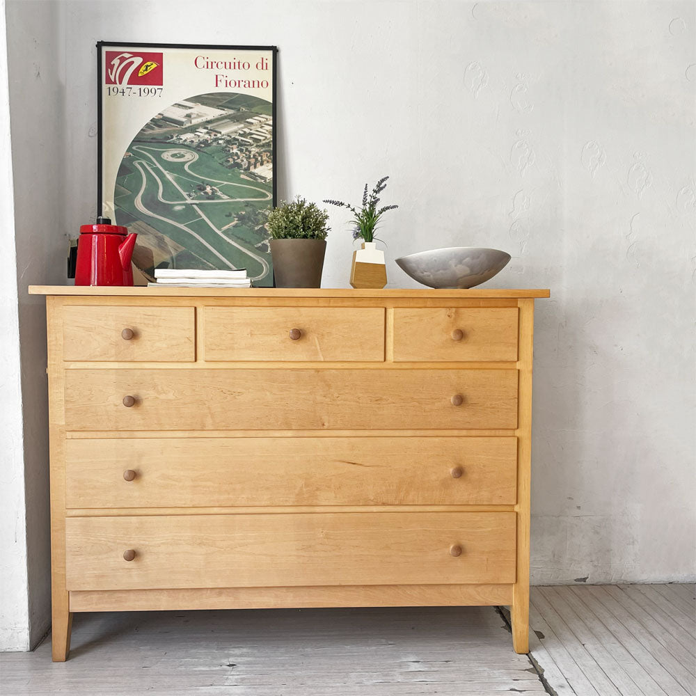 北の住まい設計社 KITANOSUMAISEKKEISHA 4段チェスト イタヤカエデ無垢材 W122cm～暮らしに手心を