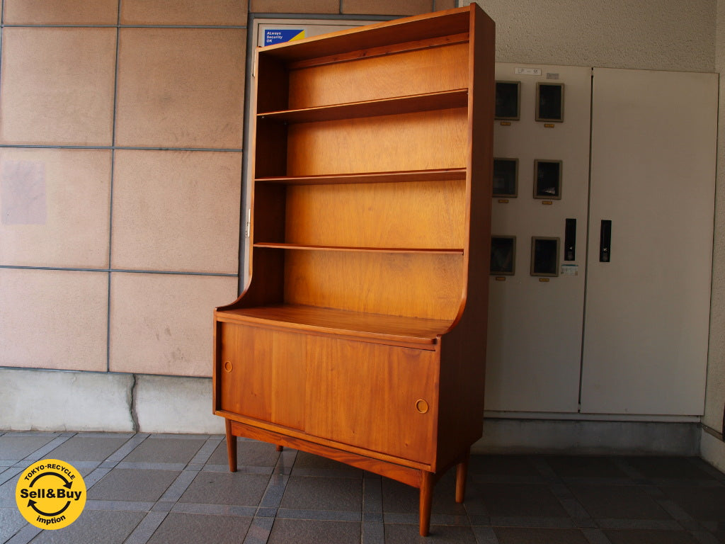 北欧ビンテージスタイル ブックシェルフ Bookshelf 本棚 飾り棚 チーク色 ★中古品 買い取りしました。下北沢店 出張買取もお任せ下さい。