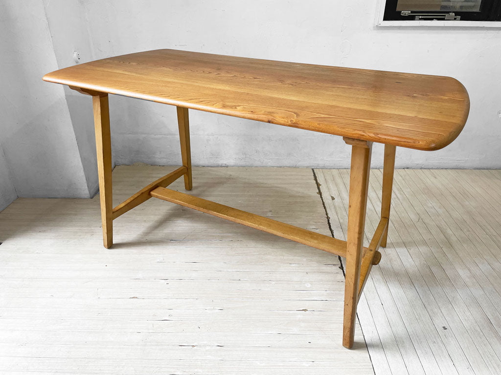 アーコール ercol トレッスル Trestle ダイニングテーブル エルム材 ビーチ材 UKビンテージ 英国家具 希少 中古品 買い取りしました。