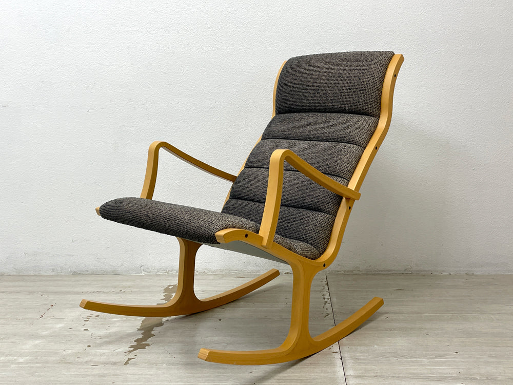 天童木工 Tendo ヘロン Heron ロッキングチェア ファブリック ビーチ材 菅澤光政 ミッドセンチュリー 中古品 買い取りしました。