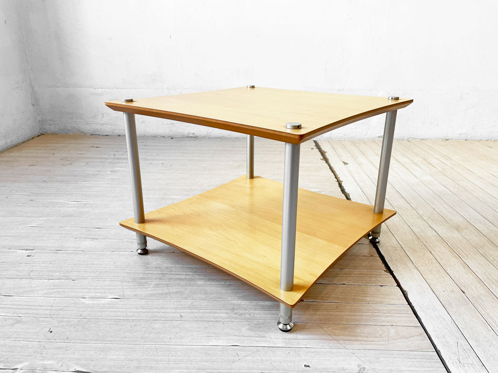 クアドラスパイア QUADRASPIRE Q4 MIDI オーディオラック 2段 メイプル 19mmポール 平型脚 マットシルバー ナチュラルデザイン 中古品 買い取りしました。