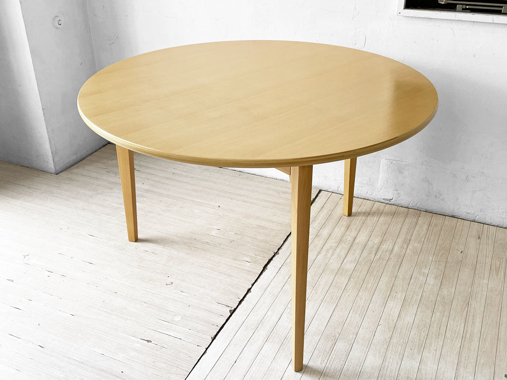 イデー IDEE ダイニングテーブル DC ナチュラル DINING TABLE DC Natural ラウンド ブナ材 天板 3本脚 長大作 中古品 買い取りしました。