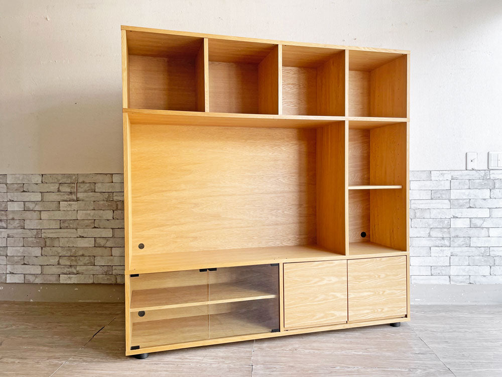 無印良品 MUJI スタッキングキャビネット Cセット オーク材 W162.5cm AVボード 壁面収納 ナチュラル シンプルモダン 中古品 買い取りしました。