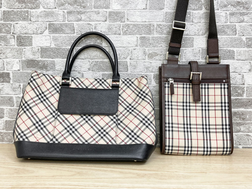 バーバリー BURBERRY ショルダーバッグ ＆  ハンドバッグ ノバチェック キャンバス×レザー イギリス 中古品 買い取りしました。