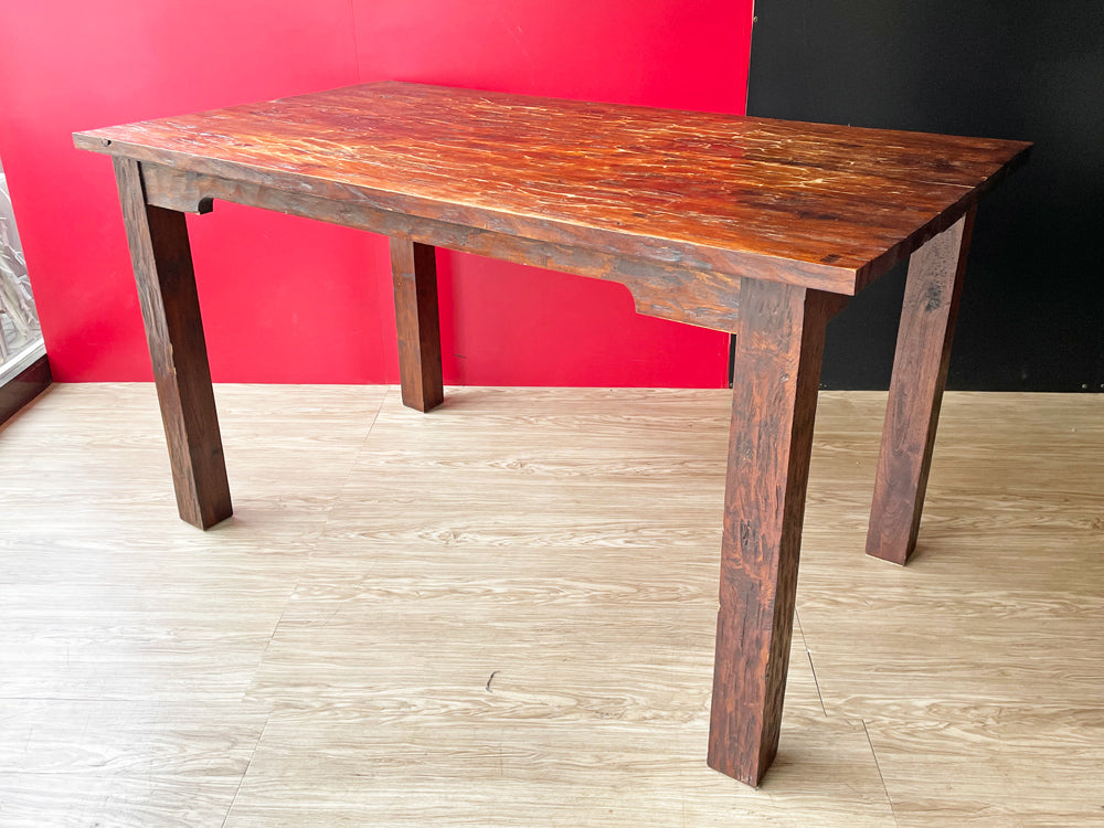 ビンテージスタイル Vintage Style 無垢材 ダイニングテーブル ワークテーブル W140×H78cm アジアン家具 中古品 買い取りしました。