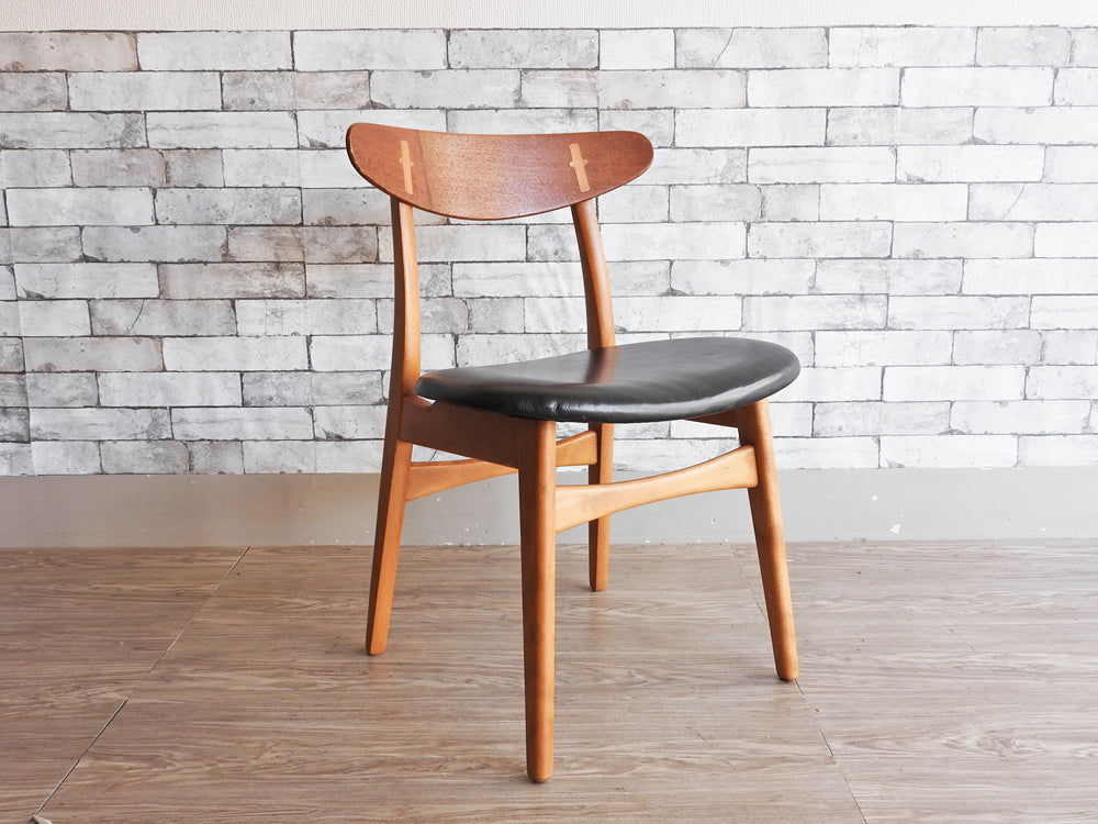 カールハンセン＆サン Carl Hansen & Son CH30 ビンテージ ダイニングチェア チーク材×ビーチ材 レザー ハンス・J・ウェグナー Hans J. Wegner 北欧家具　中古品  買い取りしました。