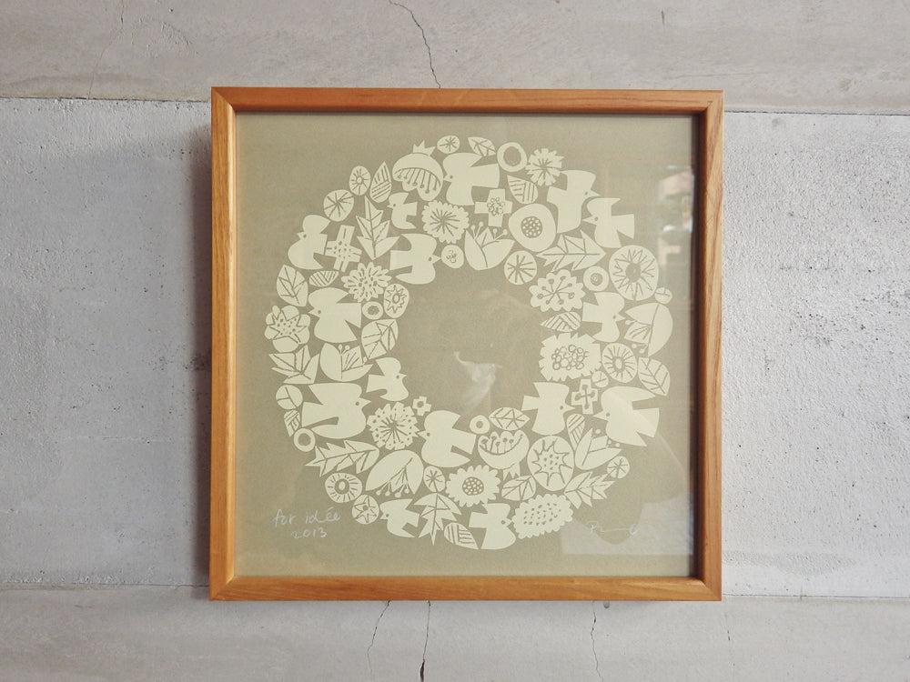 イデー IDEE × バーズワーズ Birds' Words グラフィックリース シルクスクリーン 2013年限定カラー　買い取りしました。