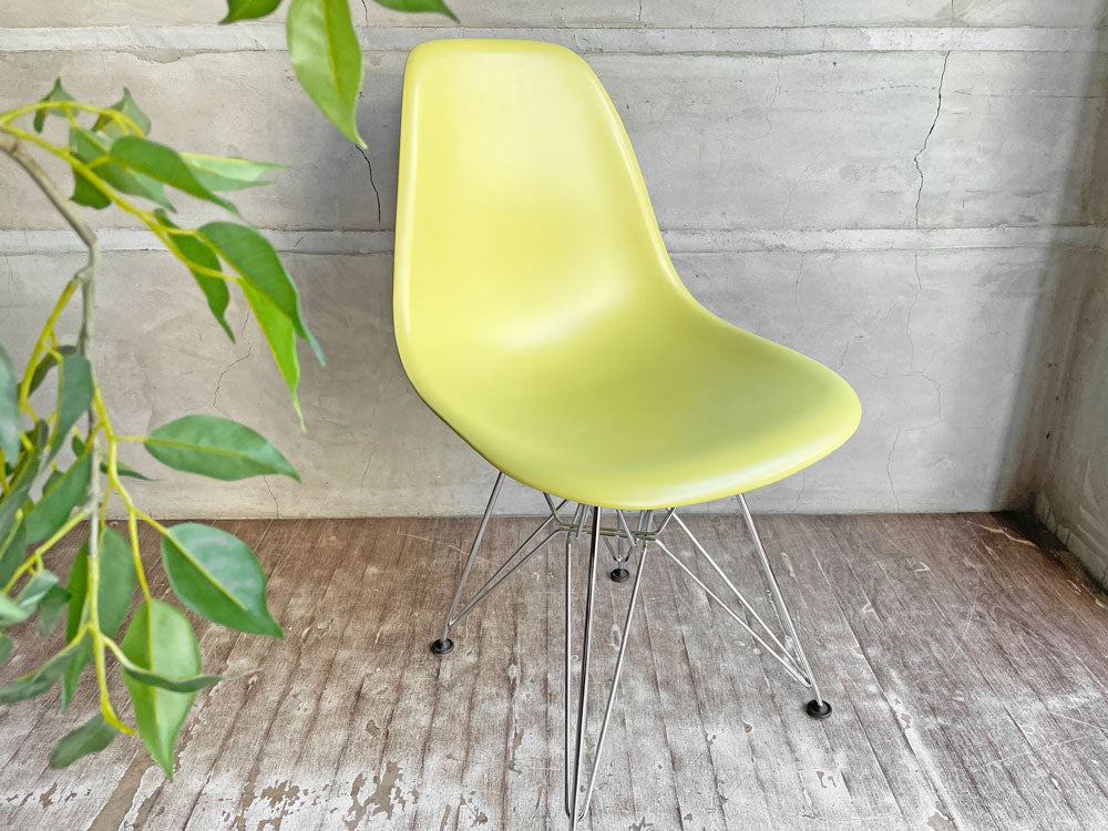 ハーマンミラー Herman Miller × ヴィトラ vitra. Wネーム サイドシェルチェア エッフェルベース ポリプロピレン製 イエロー C&R イームズ ミッドセンチュリー  中古品 買い取りしました。