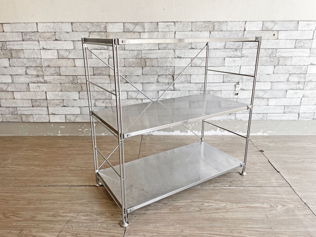 無印良品 MUJI ステンレスユニットシェルフ ステンレス棚セット 小 ワイド 3段 W86cm 定価￥18,900- 中古品 買い取りしました。