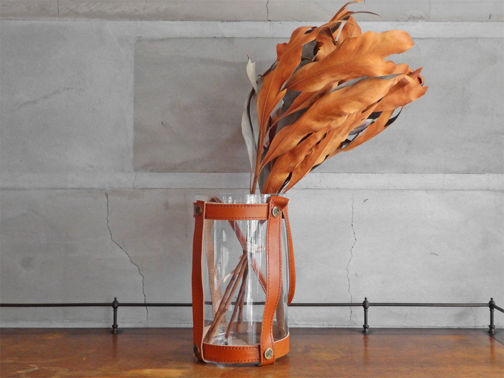 スカーガーデン skargaarden キャンドルランタン Candle lantern レザーストラップ ガラス 北欧 デンマーク キャメル 中古品 買い取りしました。