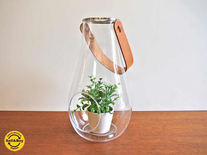 ホルムガード Holmegaard テーブルランタン ガラス クリア Lサイズ 天然レザー マリア・バーントセン 　中古品 買い取りしました。祖師谷大蔵店 出張買取もお任せ下さい。