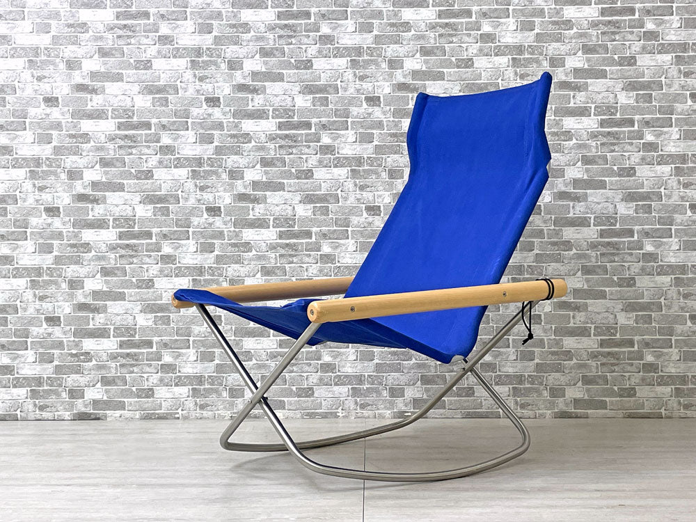 藤栄 FUJIEI ニーチェア エックス Ny chair X rocking フォールディングチェア ロッキング ブルー ナチュラル 新居猛 MoMA   中古品 買い取りしました。
