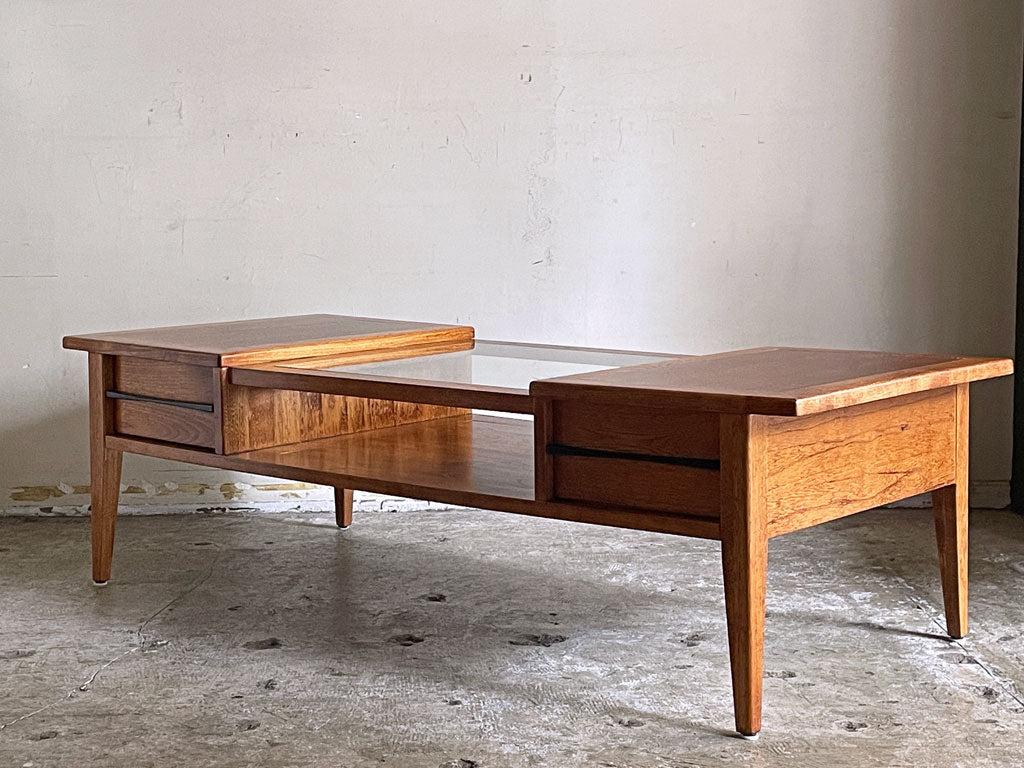 アクメファニチャー ACME Furniture ジェティ コーヒー テーブル JETTY COFFEE TABLE ガラストップ 抽斗2杯 ビンテージスタイル 中古品 買い取りしました。