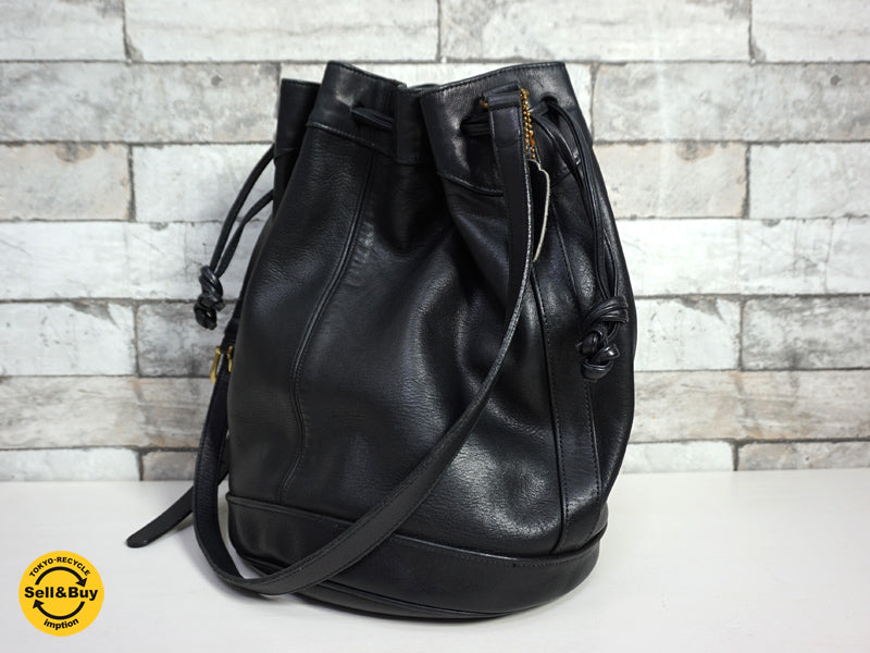 オールドコーチ OLD COACH レザー 巾着型 ショルダーバッグ USA製 ブラック レディース   中古品 買い取りしました。祖師ヶ谷大蔵店 出張買取もお任せ下さい。
