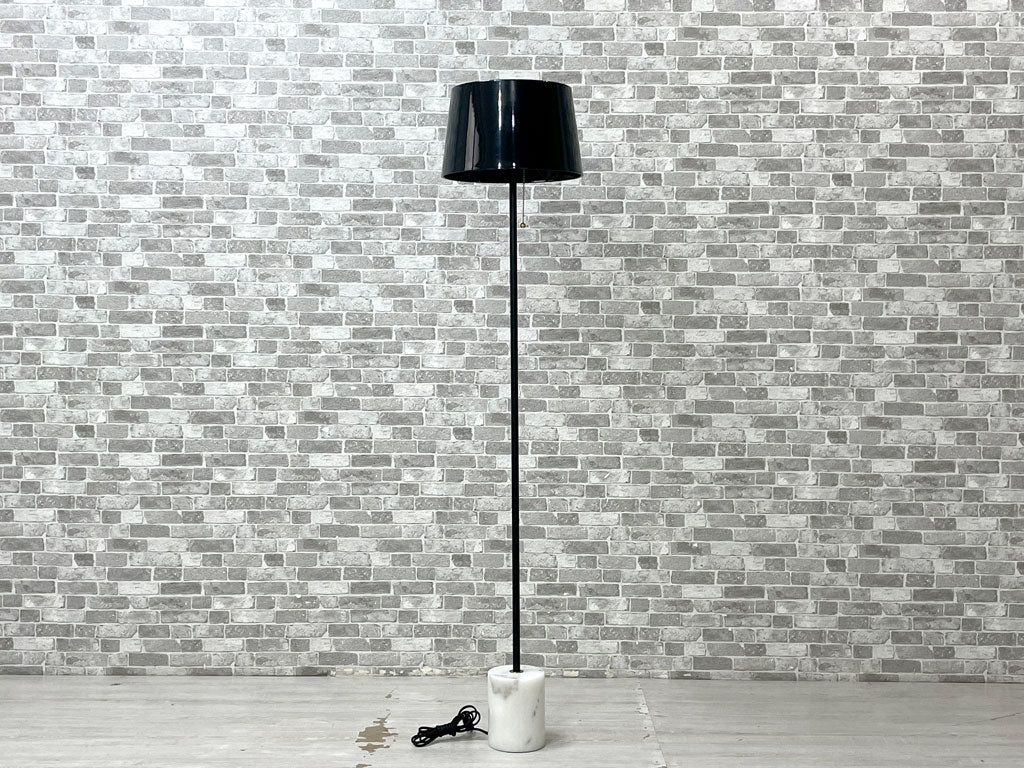 かなでもの KANADEMONO シンプルエレガント スチールシェード フロアランプ Simple Elegant Steel Shade Floor Lamp 大理石 ブラック ￥29,700- 中古品 買い取りしました。
