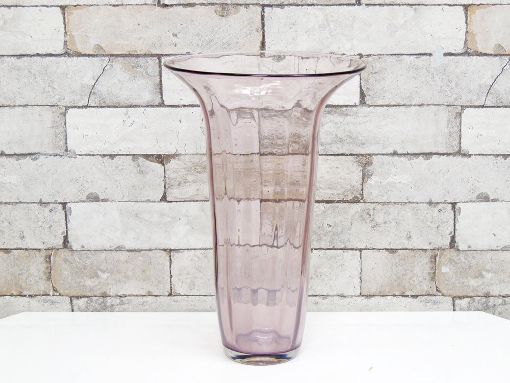 USビンテージ Vintage ガラスフラワーベース パープル 特大 H26.5cm 手吹きガラス 花瓶 花器  中古品 買い取りしました。