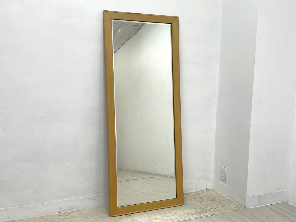 ナチュラルモダン Natural Modern アッシュ無垢材フレーム スタンドミラー 全身鏡 姿見 立て掛け 高さ152cm 店舗什器 買い取りしました。