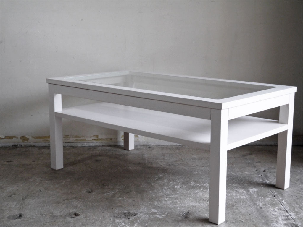 モモナチュラル Momo Natural シエル CIELE ローテーブル センターテーブル ガラス パイン材 ホワイト 中古品 買い取りしました。