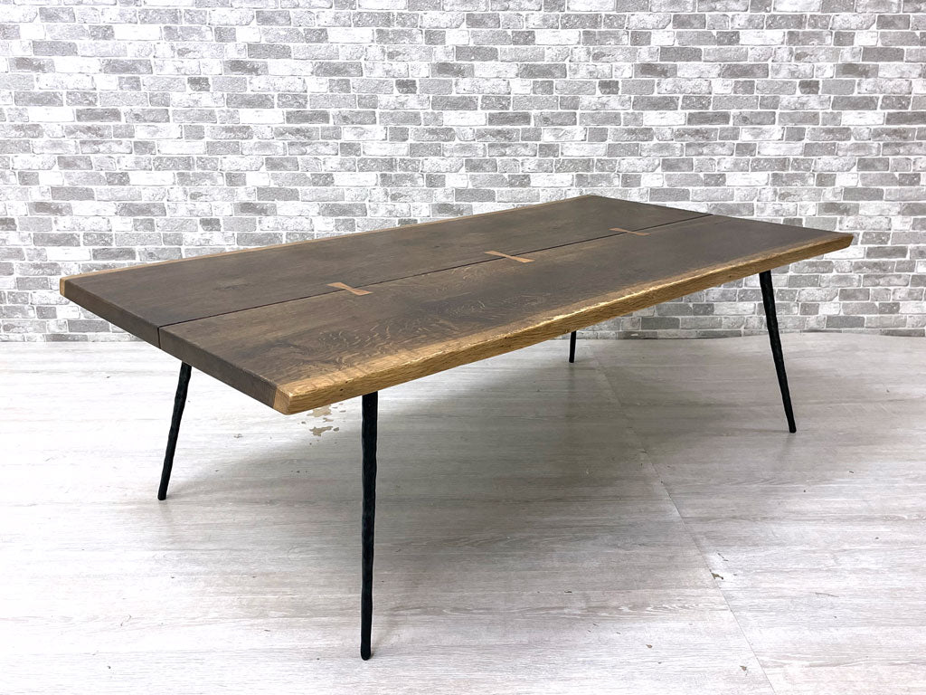 スクエアルーツ SQUARE ROOTS ネクサ NEXA コーヒーテーブル W120cm シアードオーク材 アイアンレッグ 定価 ￥93,500-  中古品 買い取りしました。