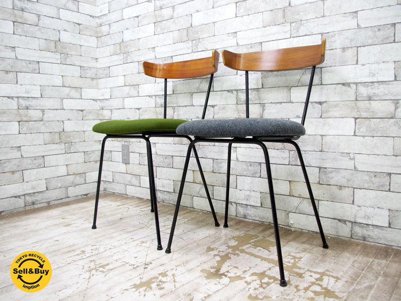 Clifford Pascoe Furniture ビンテージ ダイニングチェア プライウッド × 鋳物 ファブリック張替え済み ポール・マッコブ スタイル 2脚　中古品 買い取りしました。祖師谷大蔵店 出張買取もお任せ下さい。