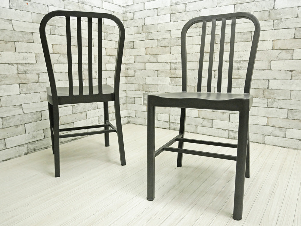 インダストリアルデザイン Industrial Design グラファイトチェア ダイニングチェア ブラック スチール 2脚セット   中古品 買い取りしました。