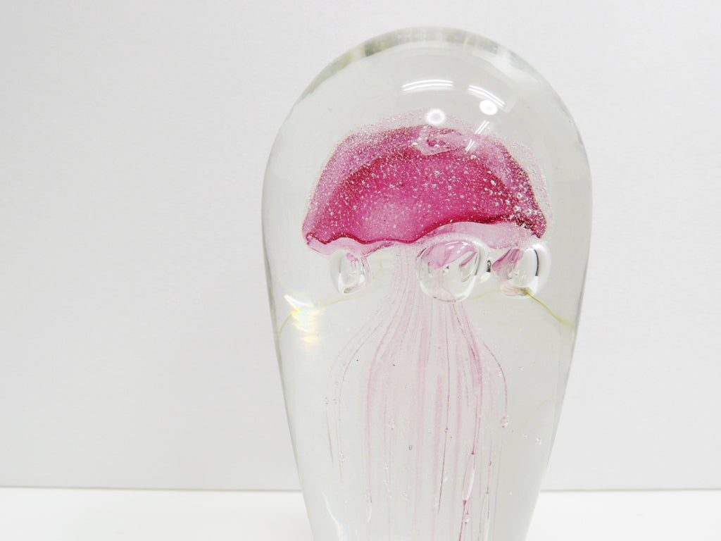 アートガラス ペーパーウェイト オブジェ クラゲ jellyfish Paper weight ピンクカラー   中古品 買い取りしました。