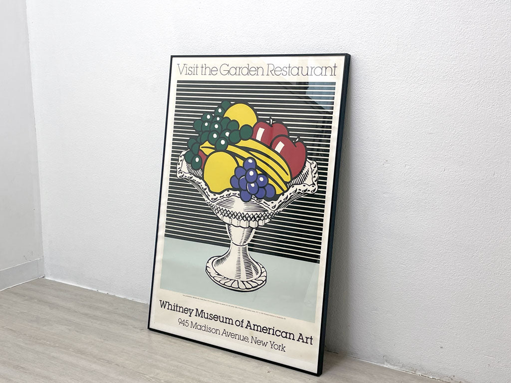ロイ・リキテンスタイン Roy Lichtenstein Visit the Garden Restrant ガラスの果実鉢がある静物 シルクスクリーン ポスター 76.5×110.5cm 額装品 中古品 買い取りしました。