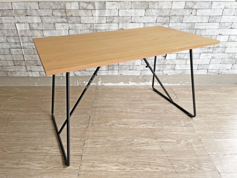 無印良品 MUJI 折りたたみテーブル ダイニングテーブル オーク材 × スチール脚 W120cm フォールディング ナチュラル シンプルデザイン 定価￥19,900- 中古品 買い取りしました。