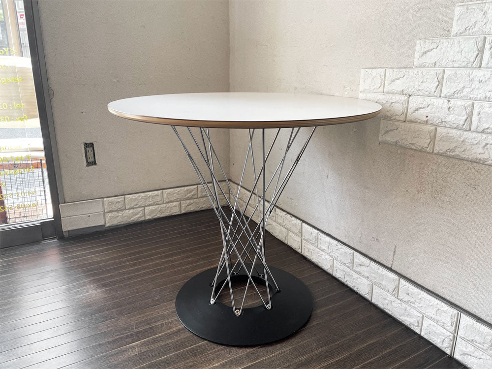 イサムノグチ Isamu Noguchi サイクロンテーブル ダイニングテーブル ラウンド Φ80cm メラミン天板 ホワイト ミッドセンチュリー リプロダクト品  中古品  買い取りしました。