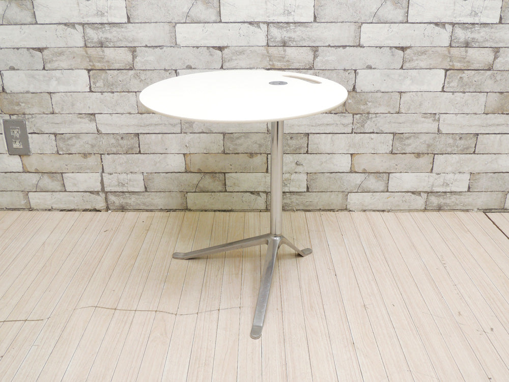 フリッツハンセン Fritz Hansen リトルフレンド LITTLE FRIEND サイドテーブル 多目的テーブル キャスパー・サルト ホワイト×クローム ラウンド 定価:\163,900-  中古品 買い取りしました。