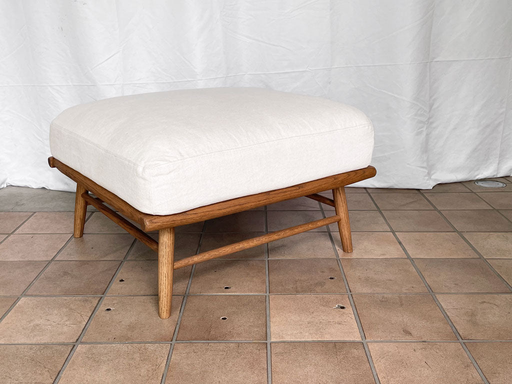 モモナチュラル Momo Natural クラウド CLOUD オットマン スツール オーク材 ファブリック アイボリー 定価 43,000円 中古品 買い取りしました。