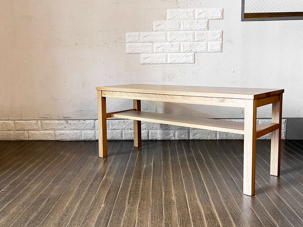 無印良品 MUJI 木製ベンチ ローテーブル タモ無垢集成材 W100cm ナチュラル シンプルデザイン 廃番   中古品  買い取りしました。