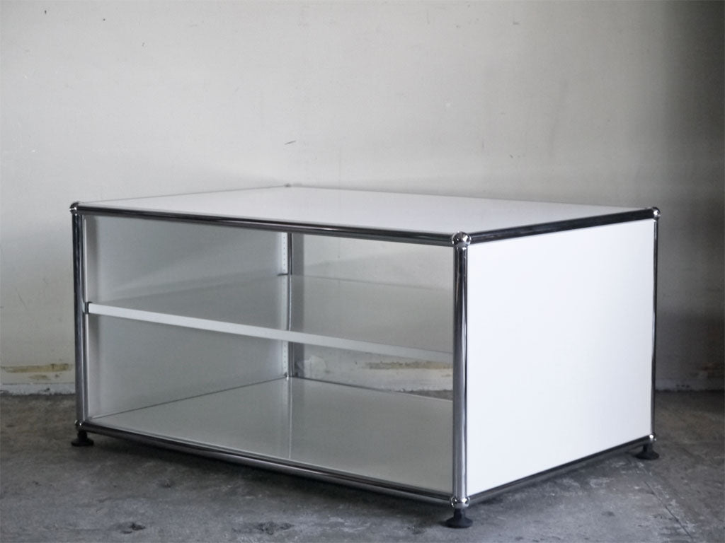 USMハラー USM Haller モジュラーファニチャー ハラーシステム ローボード オープンラック ピュアホワイト 1列1段 棚板付き フリッツ・ハラー 中古品 買い取りしました。