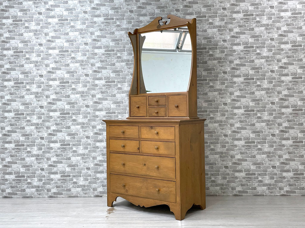 アンファン enfant ラスティックライフシリーズ Rustic Life Series ドレッサーチェスト パイン無垢材 化粧台 ミラー 鏡台 ミドルチェスト カントリースタイル買い取りしました。