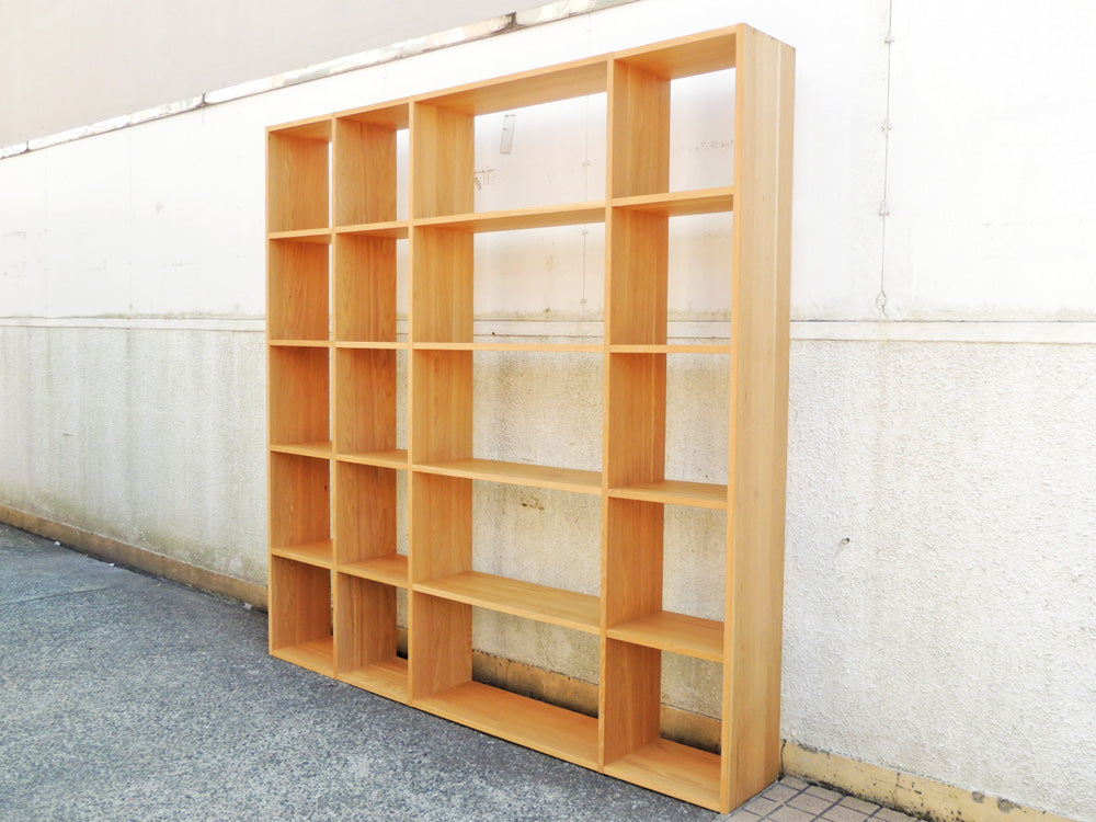 無印良品 MUJI スタッキングシェルフ 5段4列 基本セット + 追加ワイド オーク材 オープンシェルフ ブックシェルフ ナチュラルデザイン   中古品 買い取りしました。