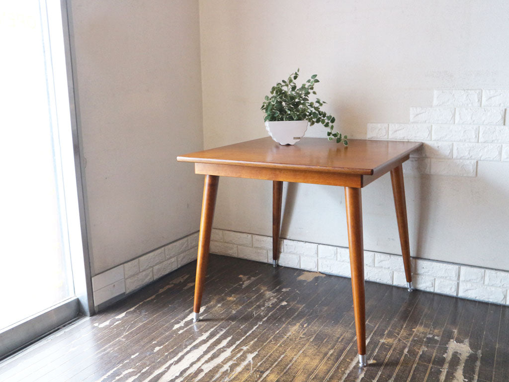 パシフィックファニチャーサービス PFS スクエア テーブル SQUARE TABLE ダイニングテーブル 樺材 ダークブラウン Lサイズ W80 定価￥82,500- 中古品  買い取りしました。