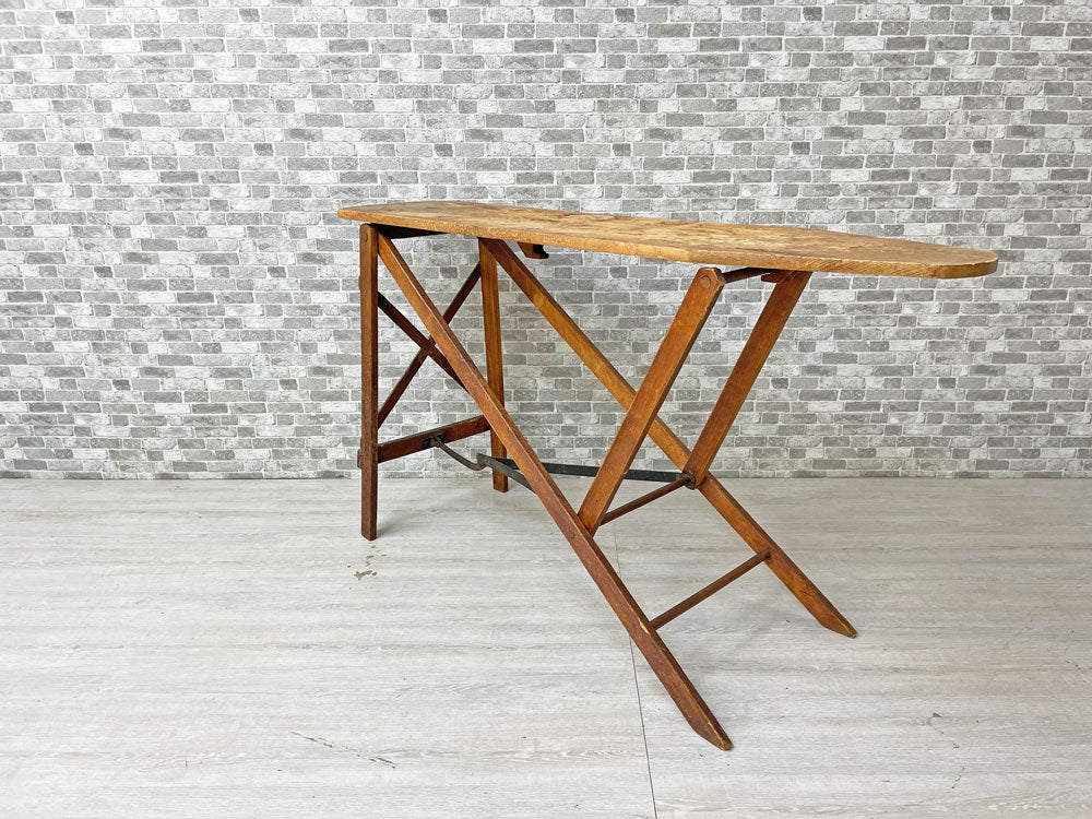 UKビンテージ Vintage アイロン台 折り畳み フォールディング パイン材 コンソール ハイテーブル 作業台 英国 中古品 買い取りしました。