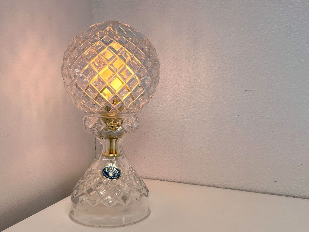 ボヘミアクリスタル BOHEMIA Crystal ボールシェード テーブルランプ H27cm チェコ 中古品 買い取りしました。