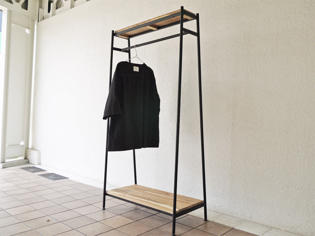 インダストリアル デザイン INDUSTRIAL DESIGN スチール × ウッド ハンガーラック シェルフ 中古品 買い取りしました。