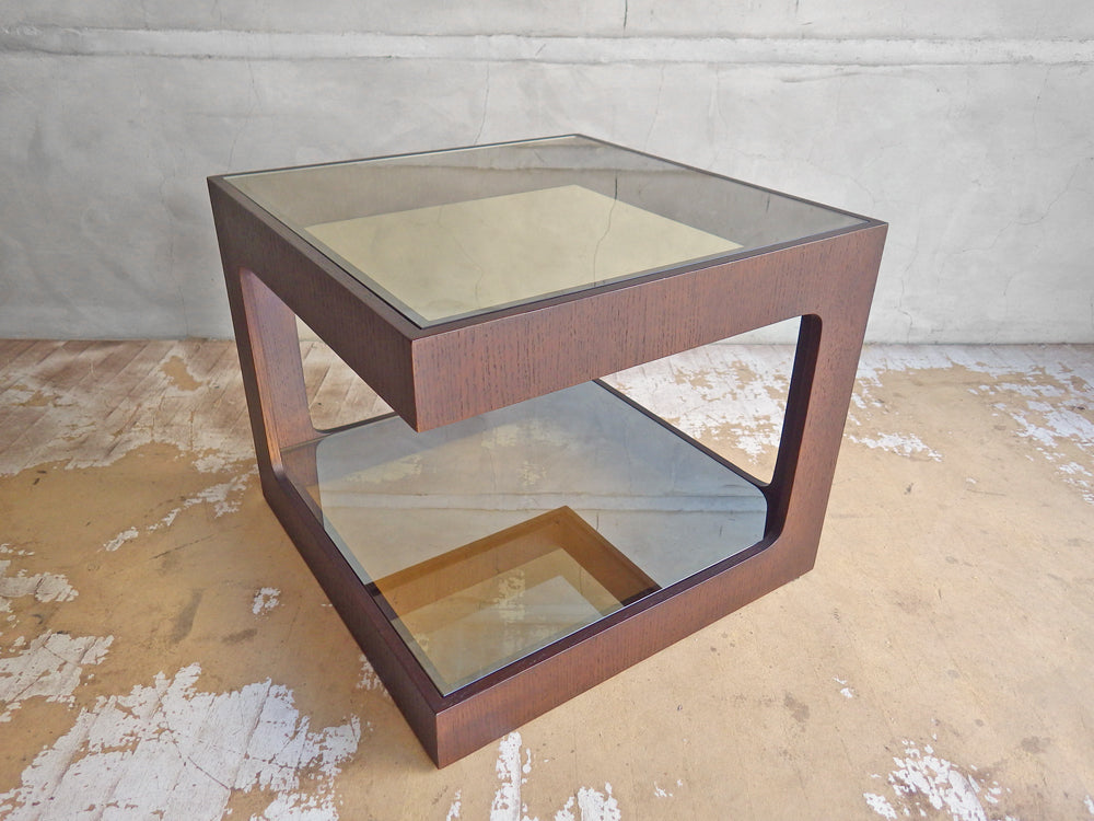 モーダエンカーサ moda en casa ダイス dice 50 coffee table コーヒーテーブル サイドテーブル ダークブラウン ミラーガラス 中古品 買い取りしました。