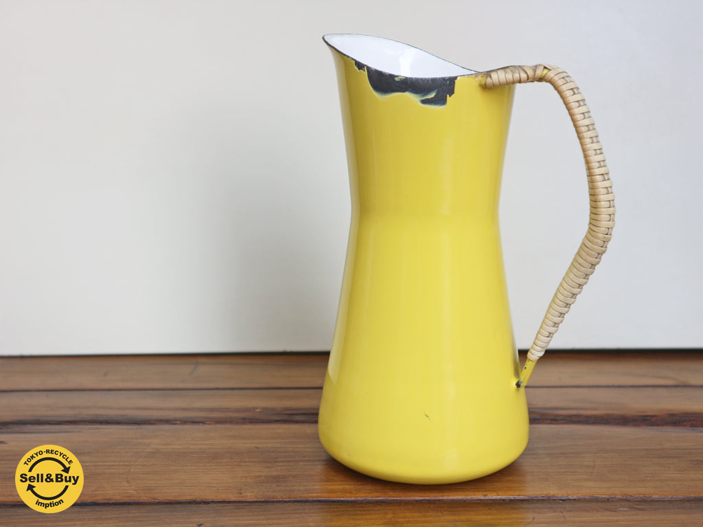ダンスク DANSK Koben style ピッチャー 籐巻きハンドル イエロー ヴィンテージ vintage  買い取りしました。