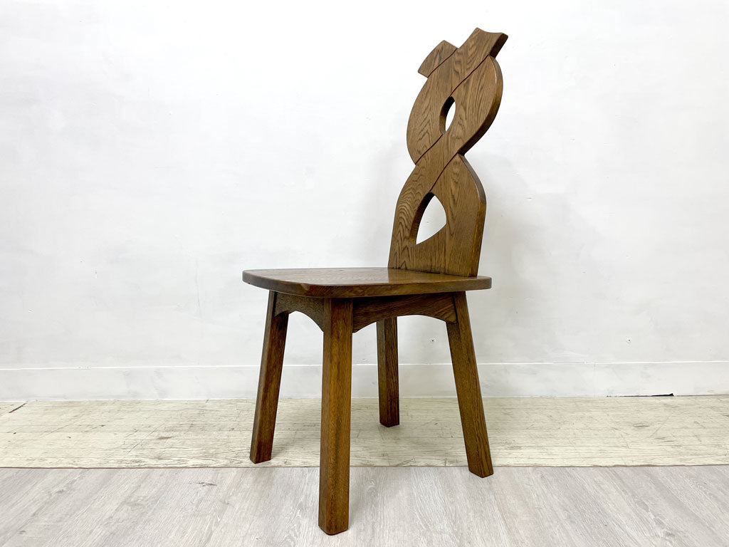 ジャパンビンテージ Japan Vintage オーク無垢材 ダイニングチェア 組紐型バックレスト クラフト家具 中古品 買い取りしました。