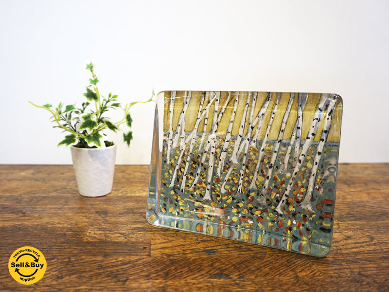 イッタラ iittala グラスカード 白樺の絵 ヘルヤ・リウッコ＝スンドストロム   中古品 買い取りしました。祖師ヶ谷大蔵店 出張買取もお任せ下さい。