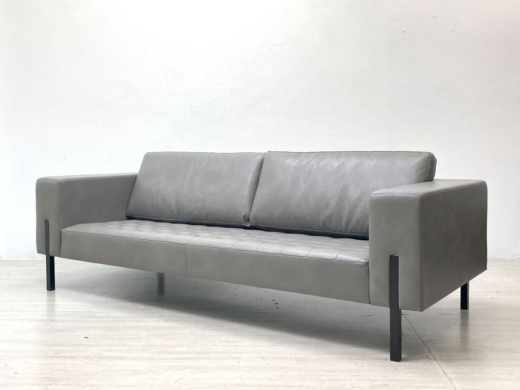 リッツウェル Ritzwell アヴェニュー AVENUE ソファ 3シーター W222cm セミオーダー張地 合成皮革 スチール グレー モダン 国産家具 参考価格￥526,900～ 中古品 買い取りしました。