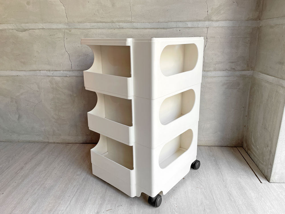 ビエッフェプラスト パドヴァ BIEFFEPLAST PADOVA ビンテージ ボビーワゴン BOBY WAGON ホワイト 3段3トレー ジョエ・コロンボ イタリア MoMA 中古品 買い取りしました。